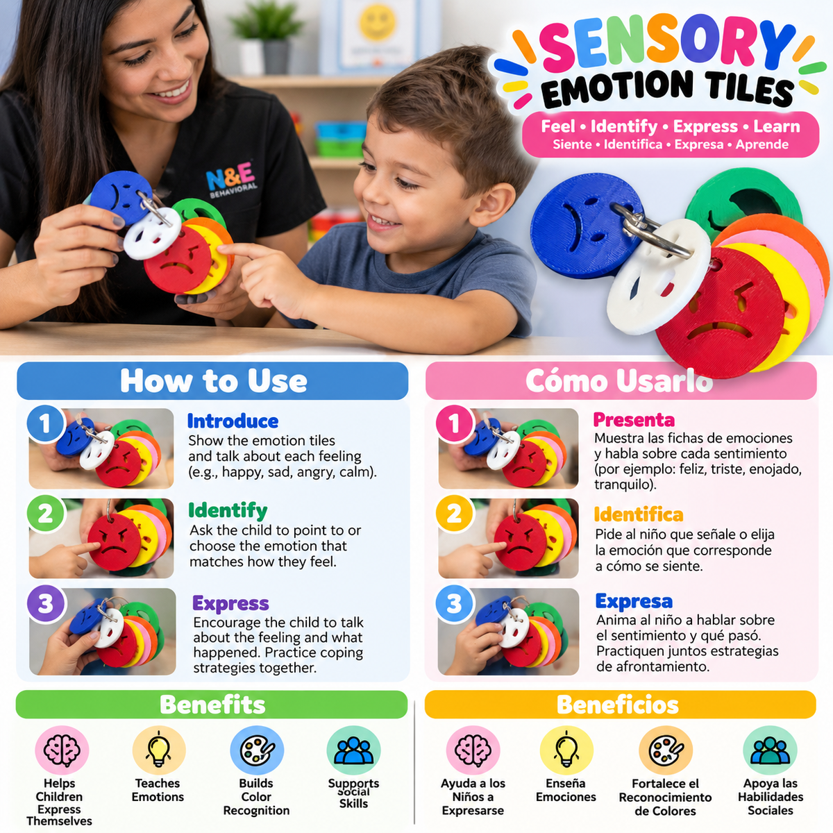 Sensory Emotion Tiles – Feel, Identify, Express & Learn