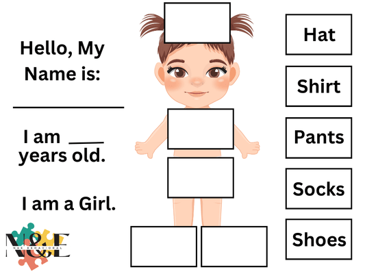 Getting Dressed (Girl) Velcro - N&E Behavioral