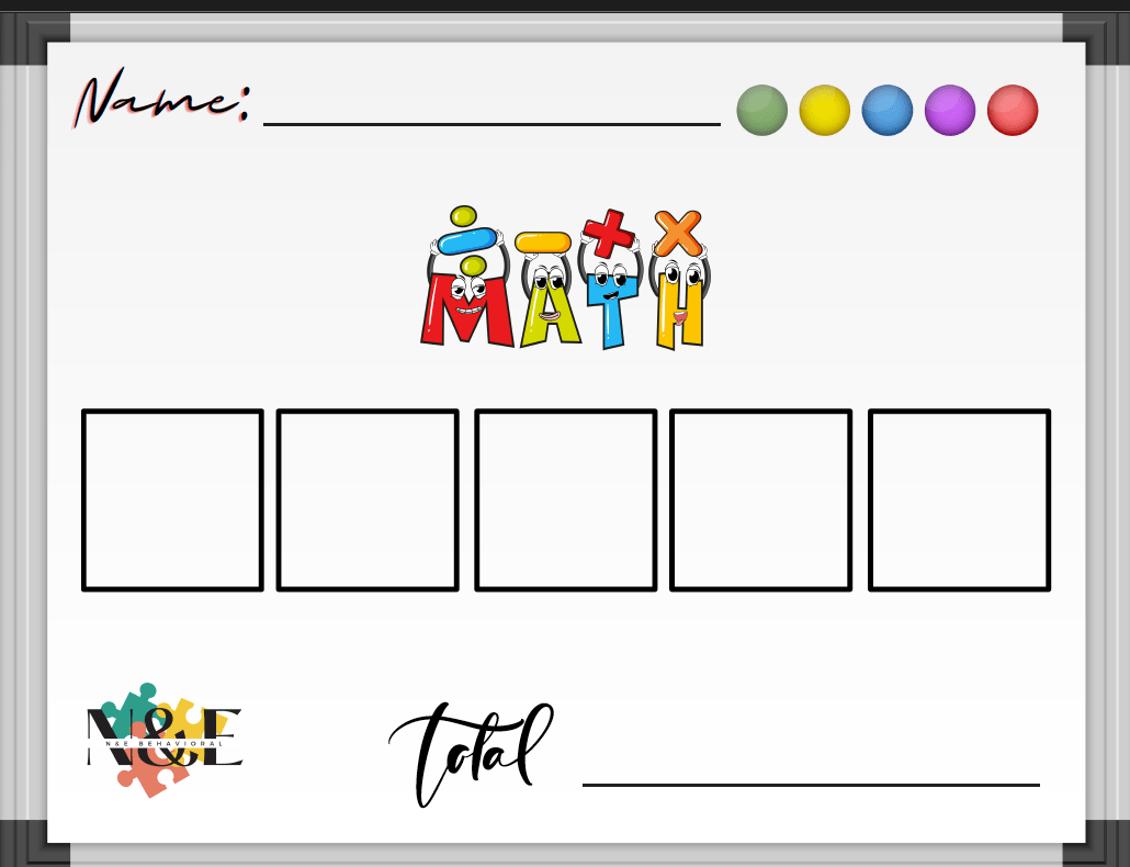 Basic Math Velcro – N&E Behavioral