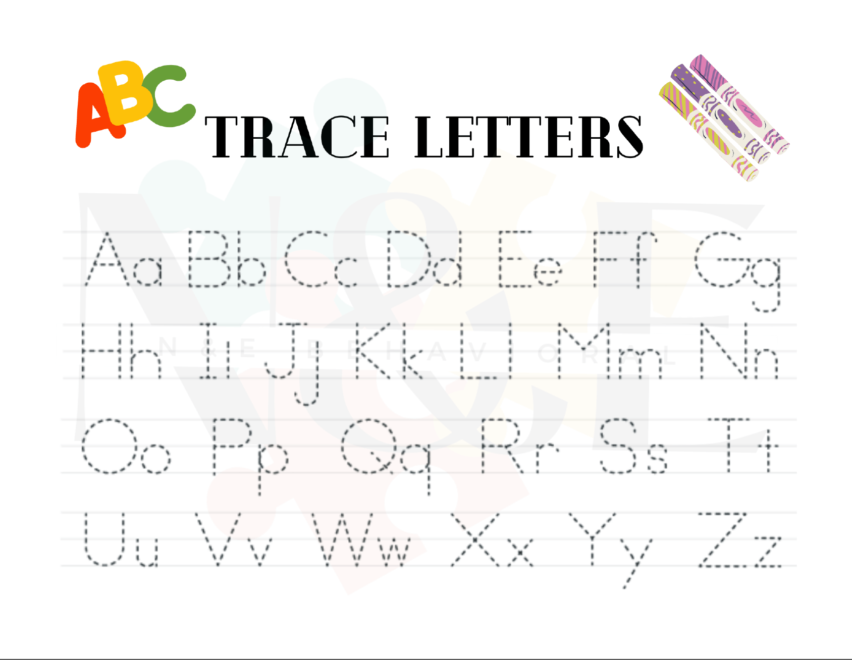Tracing Letters For Kids Printable